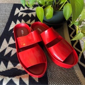 Melissa Shibuya Red Minimalist Sandals size 10 w